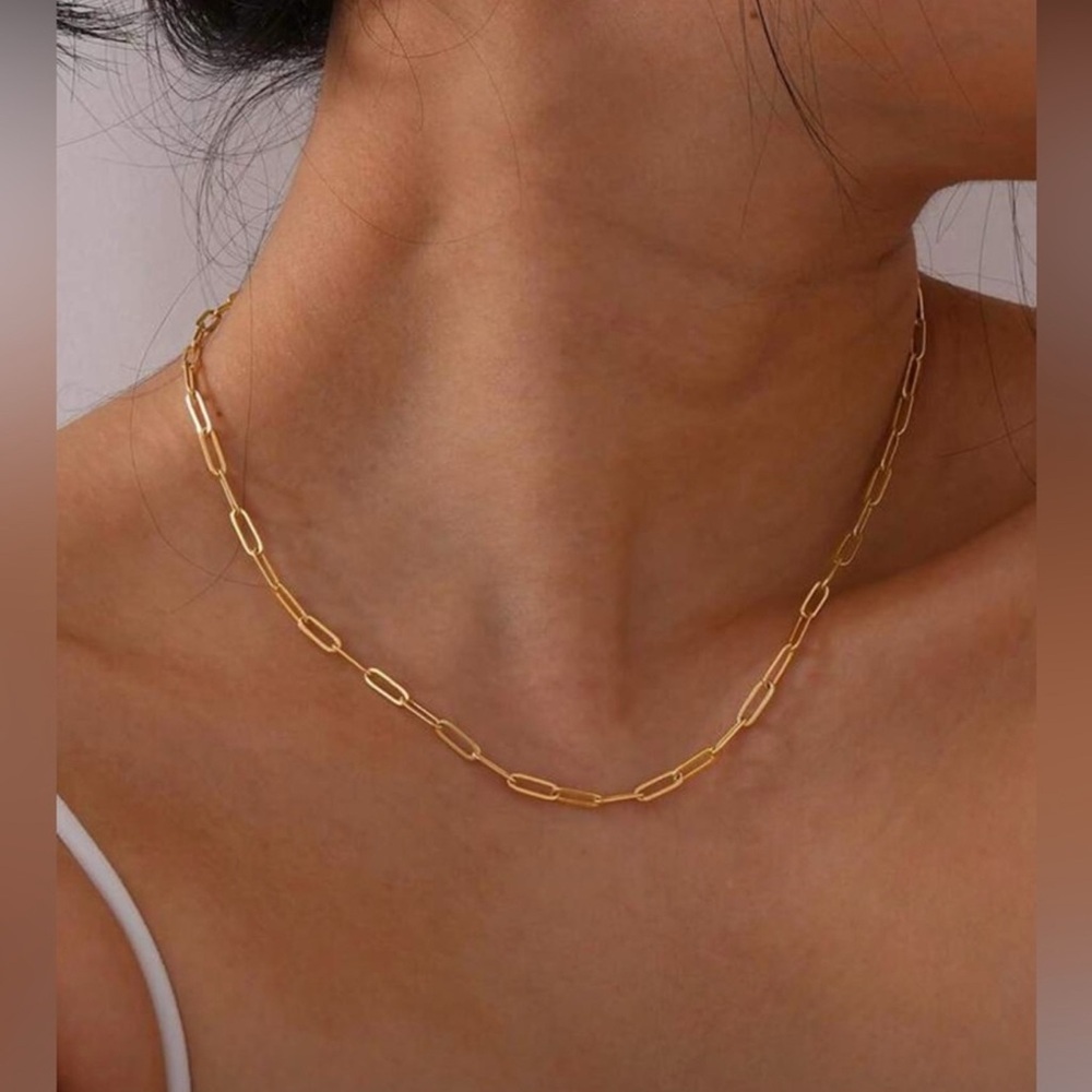 Gold Plated Stainless Steel 2pc Necklace Bracelet Set